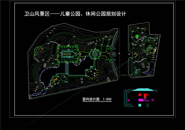 公园竖向设计CAD景观图纸