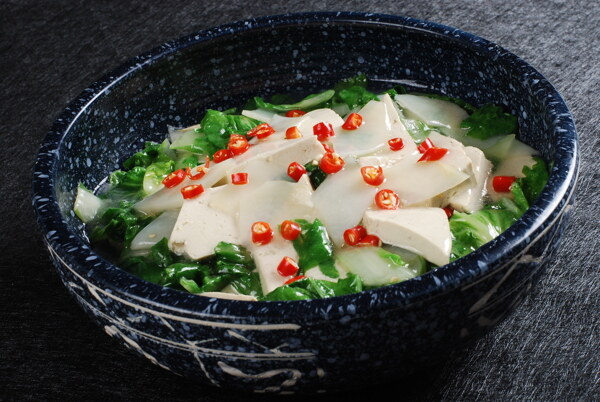 小白菜炖豆腐图片