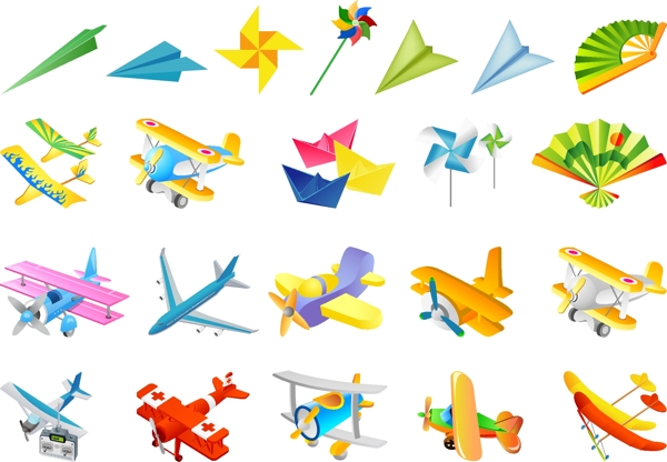 儿童飞机玩具素材