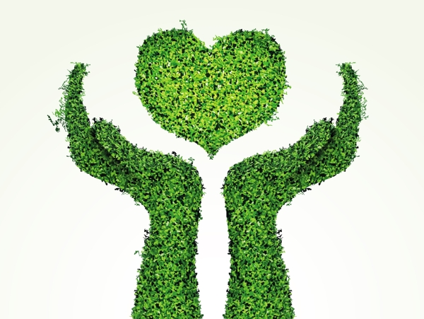 爱心绿色环保标志图片