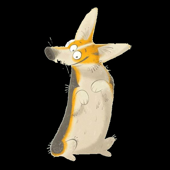清新可爱黄色小狗卡通手绘装饰元素
