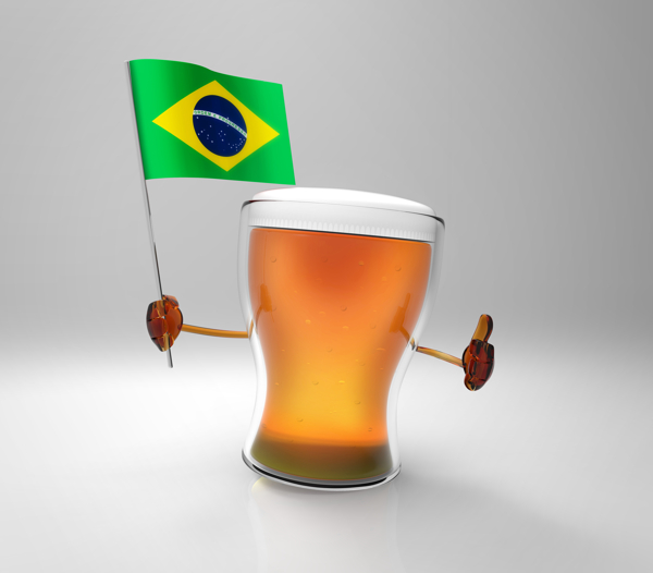 巴西国旗与啤酒图片
