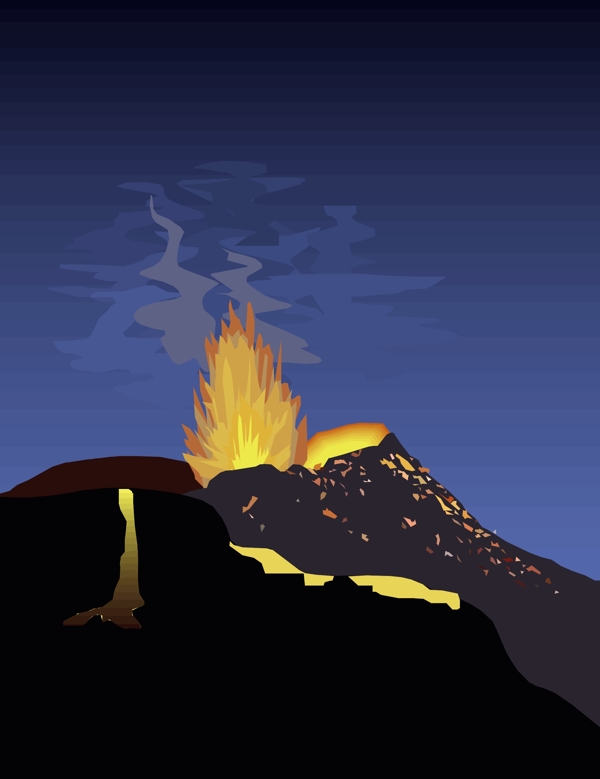 火山喷发景象
