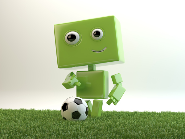 踢足球的立体小人图片