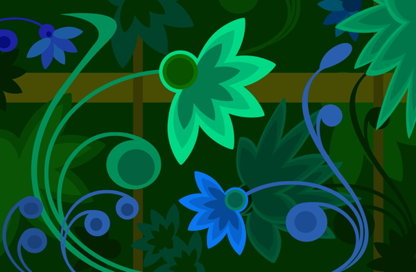绿色抽象花朵高清潮流背景