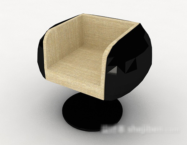 现代个性黑色休闲椅3d模型下载