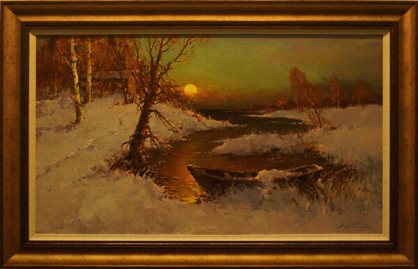 黄昏的雪景图片