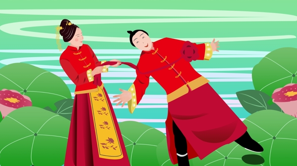中国式传统浪漫婚礼场景