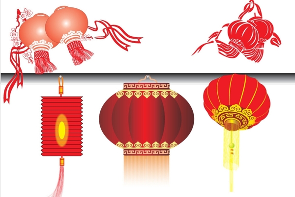春节大红灯笼图片