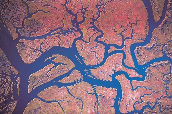 卫星拍摄的河流图片