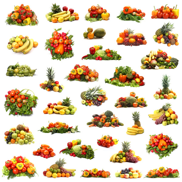 搭配好的蔬菜水果