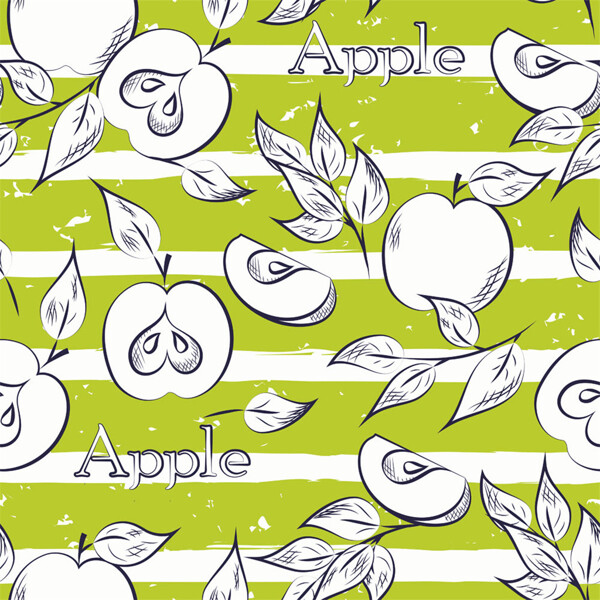卡通苹果条纹背景图片
