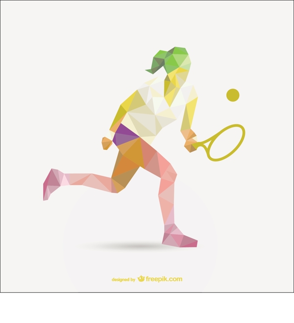 网球女子运动员的几何图