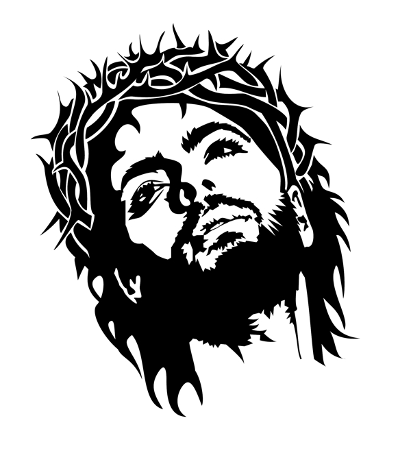 耶稣的脸矢量图像
