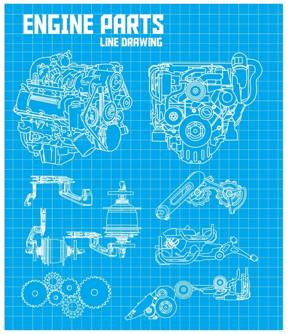 汽车引擎发动机图片