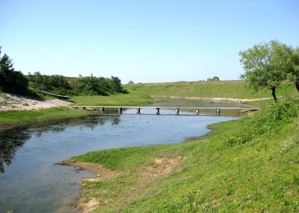 河坝小桥流水初夏自然风景图片