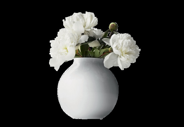 白色陶瓷花瓶png元素
