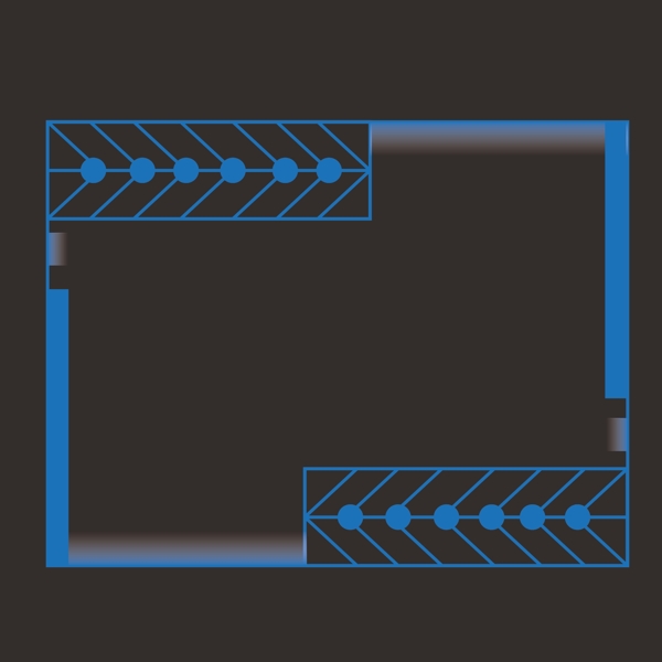 蓝色渐变边框游戏电路科技可商用矢量素材