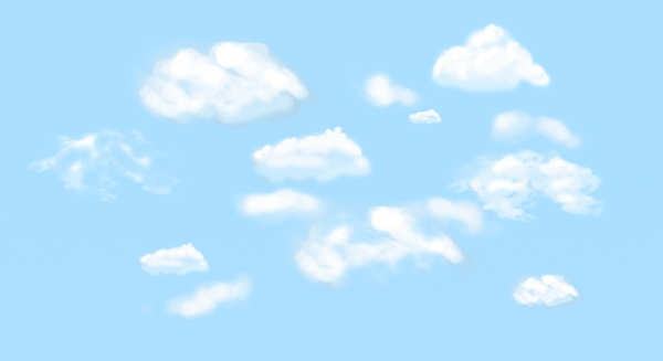 分层手绘蓝天白云