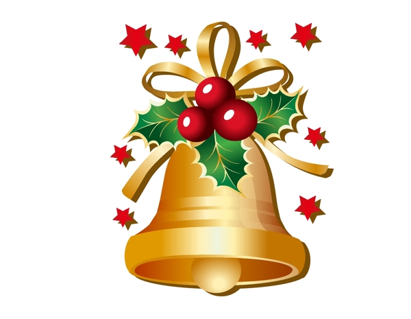 矢量金色铃铛圣诞节元素