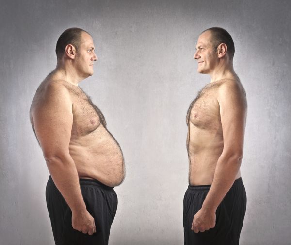 肥胖男性与瘦身男性图片