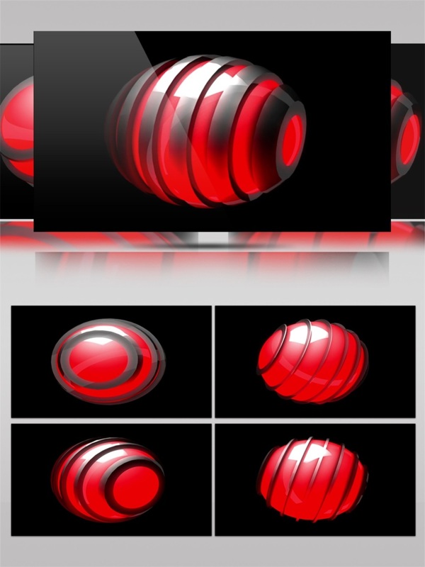 红色螺旋球体视频素材