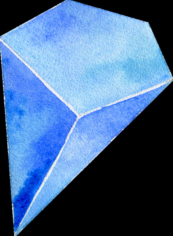 蓝色立体砖石png透明素材