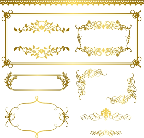 金色古典花纹花边框图片