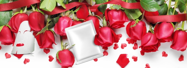 表白节浪漫玫瑰花花卉海报背景