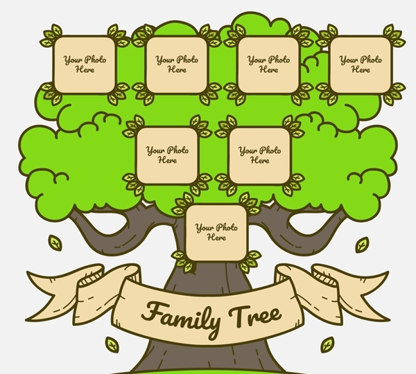 彩绘绿色家族树图片