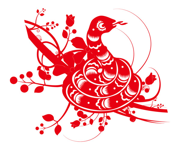2013新年春节剪纸蛇图片