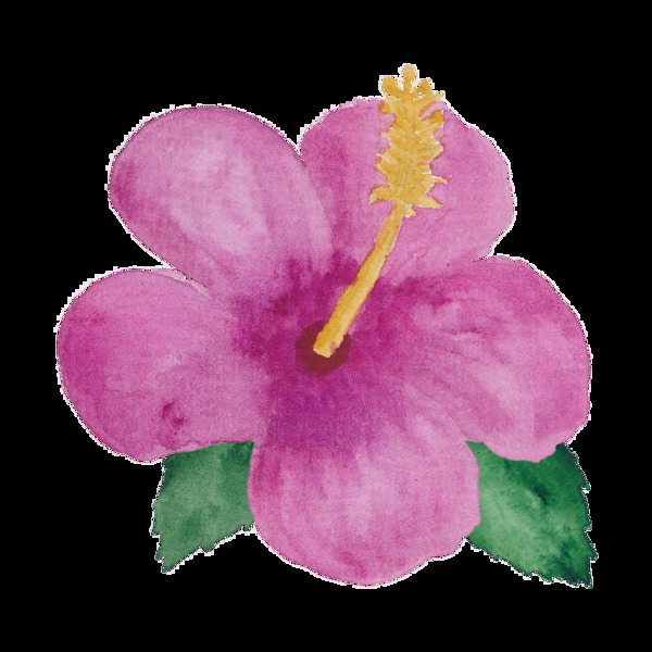 粉色花朵小公主透明素材