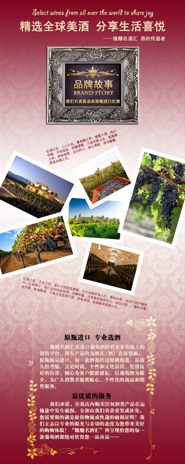 葡萄酒品牌故事展板图片