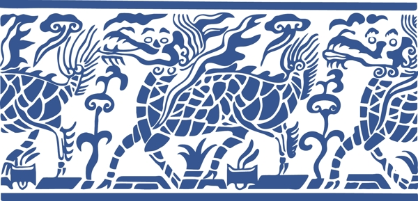 青花瓷图案动物纹样图片