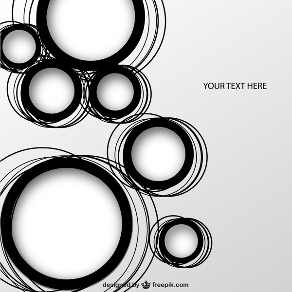 黑色线条圆环背景矢量素材图片