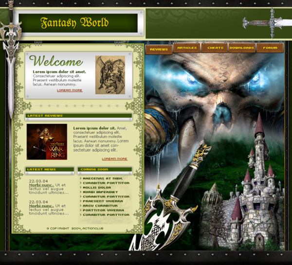游戏复古网站网页设计模板