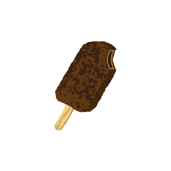 夏季食物系列巧克力冰淇淋装饰插画