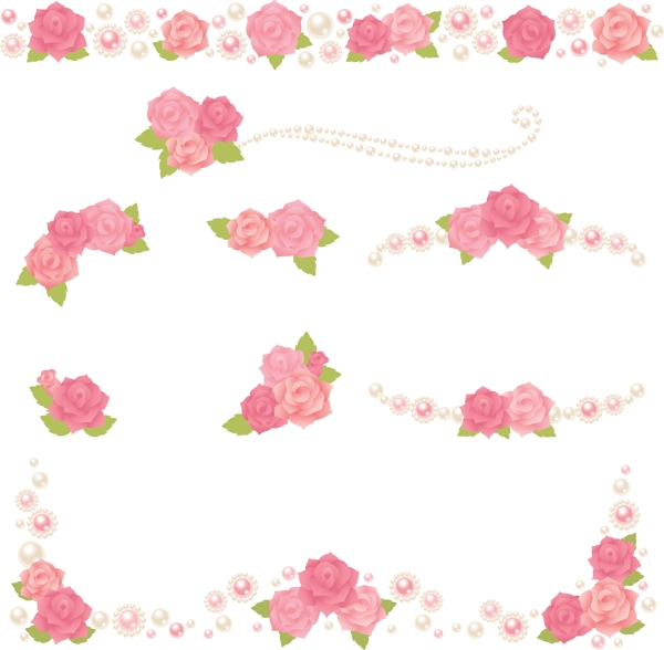 粉色花朵装饰矢量素材