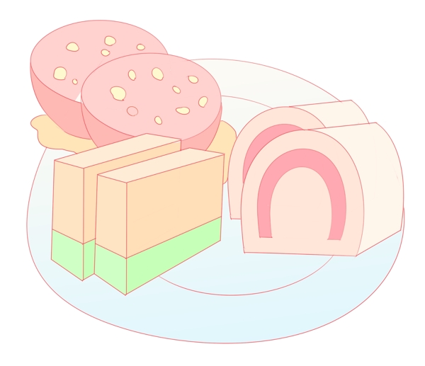 美味的小吃饼干插画