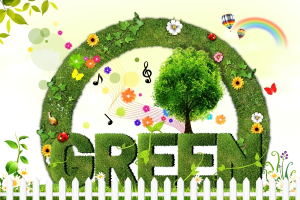 绿色海报设计图片