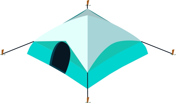 2.5D帐篷简单设计AI素材蓝色