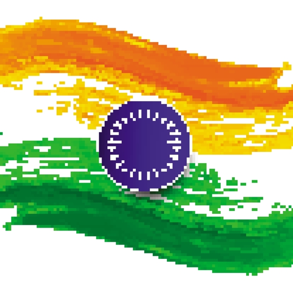 印度共和国日背景是水彩旗