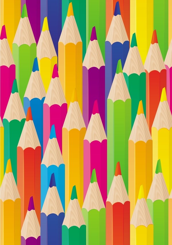 彩色铅笔无缝bsckground向量