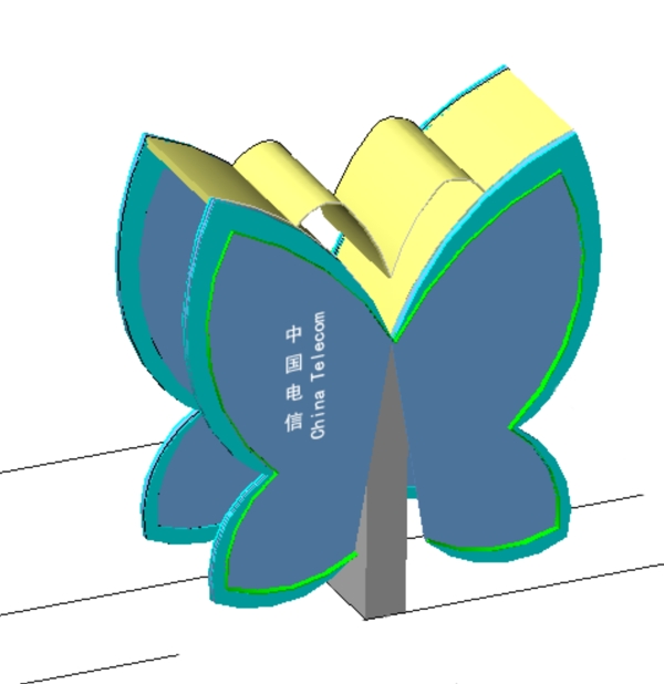 电话亭平立面三维建模