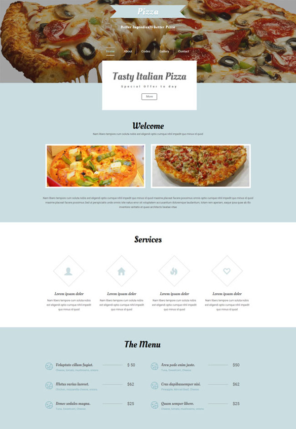 披萨美食网页素材