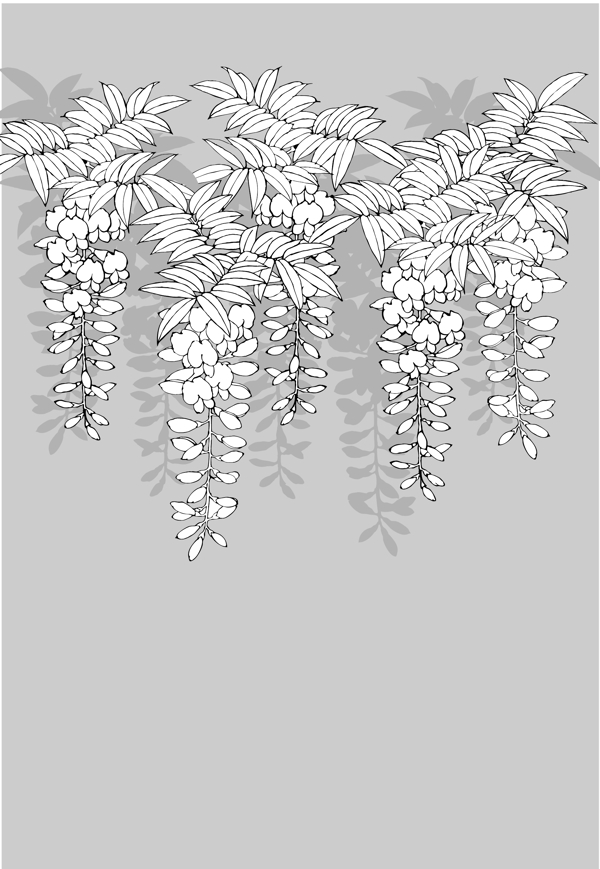 日本线描植物和花卉图片