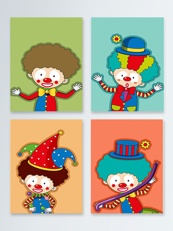 小丑小孩彩色背景图
