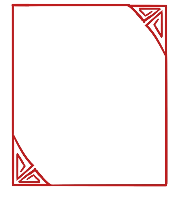 方形红色卡通边框