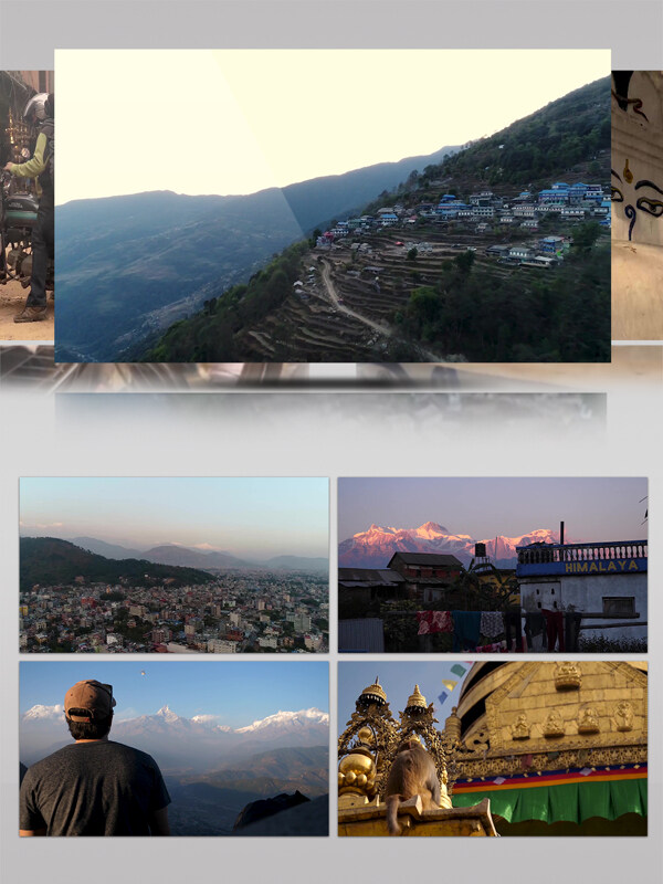 4k喜马拉雅山城市景观鸟瞰旅游观光航拍