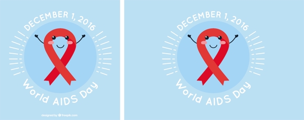 世界艾滋病日背景与可爱的红丝带